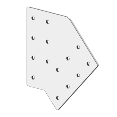 ALUMINUM PROFILE STAIR CONNECTING PLATE<br>45 DEGREE PLATE FOR 45MM X 180MM PROFILE